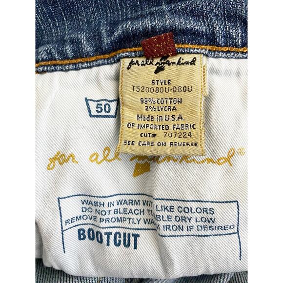 7 For All Mankind Women's Bootcut Jeans Cotton Stretch Mid Rise Distress Raw Hem - Picture 6 of 7